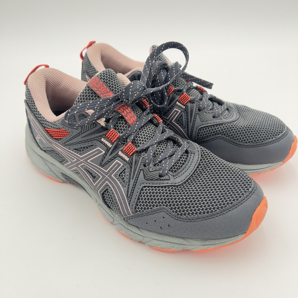ASICS‎ Gel Venture 8 Womens Trail Running Shoes Gray Coral Size 8.5